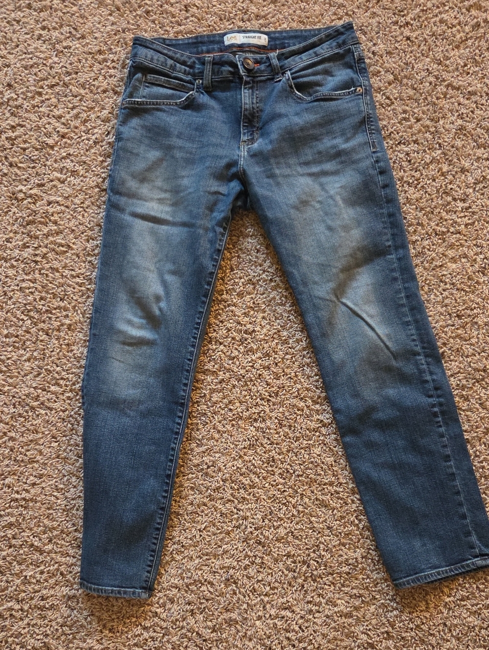 Lee Men's Straight Jeans in Medium Blue Wash